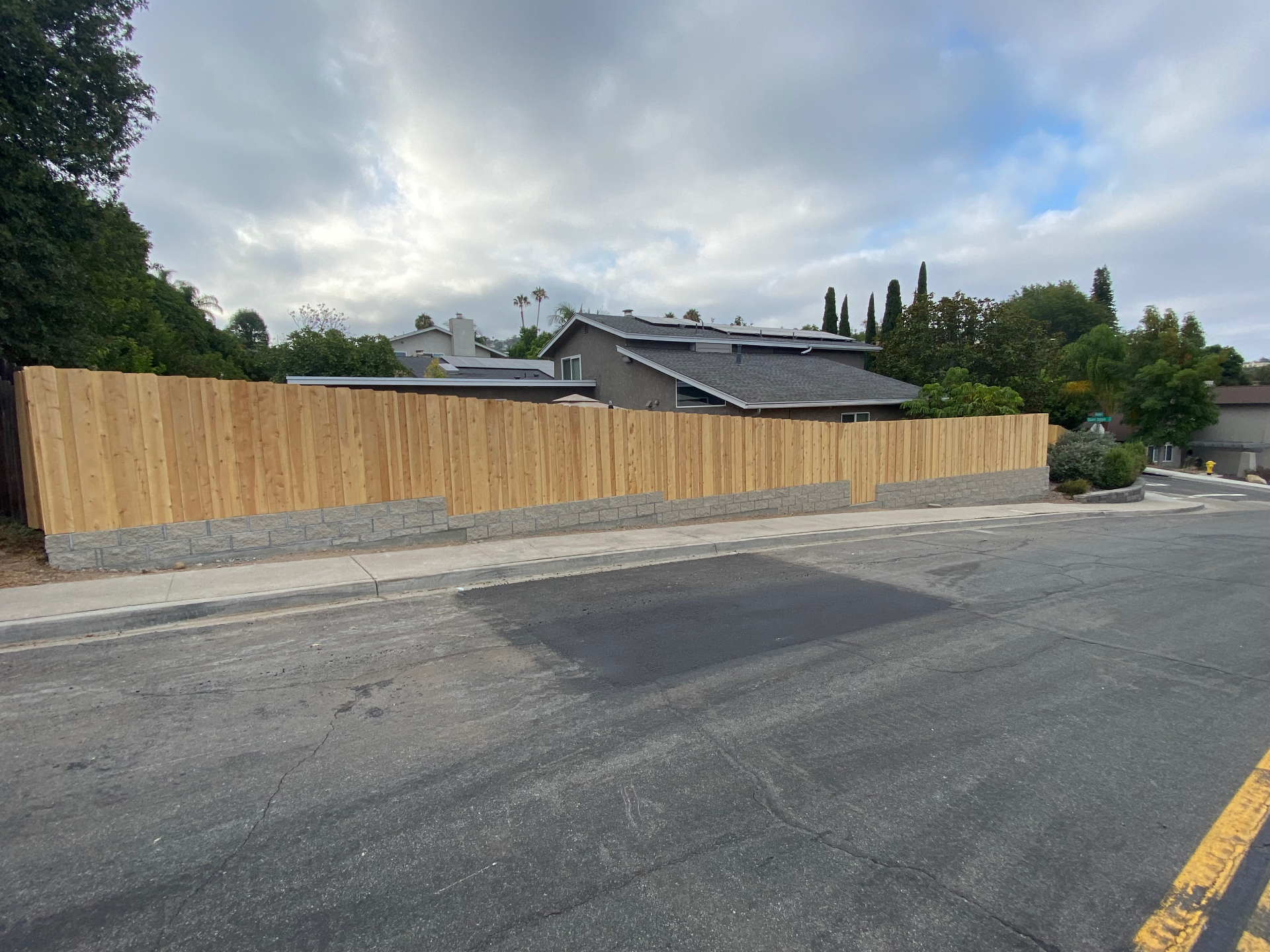 Block Base & Cedar Fence