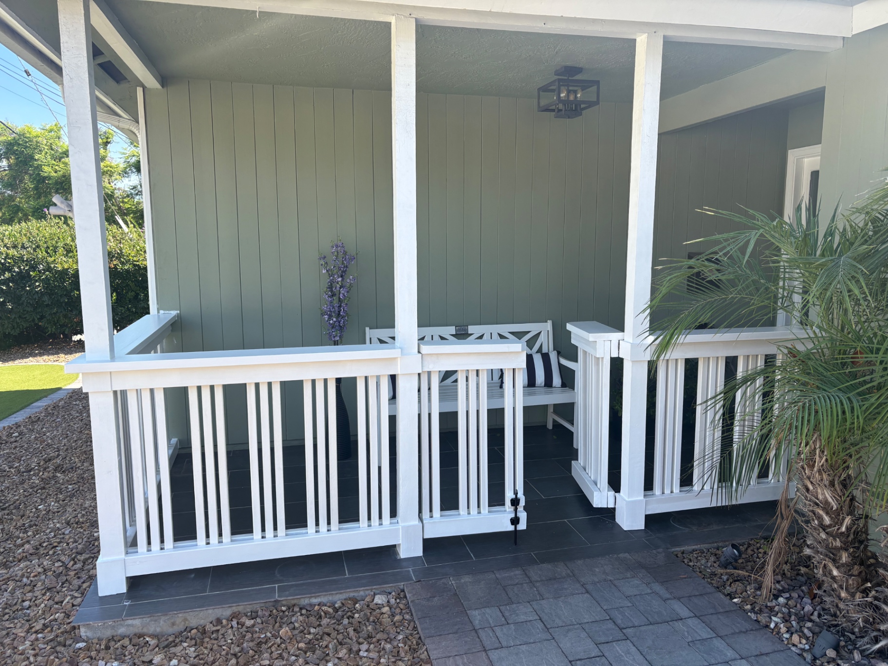 Redwood Porch Railing & Gate